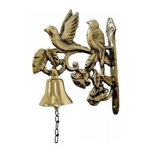 Sino Todo Em Bronze Passarinhos Canários Voando Decorações Jardins Porta Da Casa