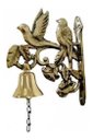 Ver imagem 1 de Sino Todo Em Bronze Passarinhos Canários Voando Decorações Jardins Porta Da Casa