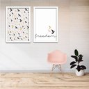 Ver imagem 5 de Conjunto Quadros Decorativos 2 Peças 40x60 Freedom Pássaros - Moldura Branca
