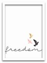 Ver imagem 3 de Conjunto Quadros Decorativos 2 Peças 40x60 Freedom Pássaros - Moldura Branca