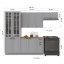 Ver imagem 4 de Cozinha Modulada Completa Americana 100% MDF 280cm com Rodapé Provence Multimóveis Crink-CPL016
