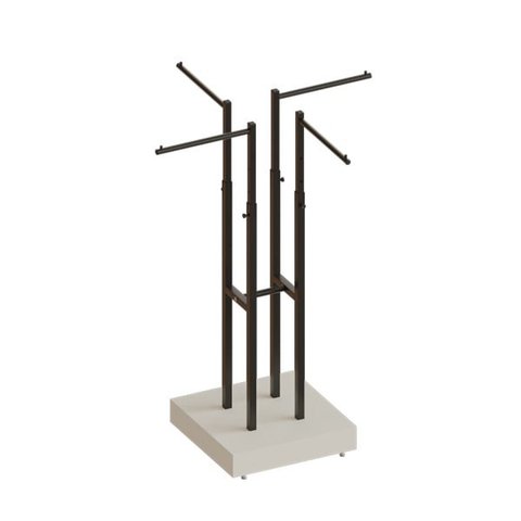 Expositor Cabideiro 4 Braços Robust Base Em MDF Comac Branco/Preto