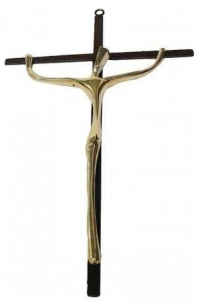 Crucifixo Estilizado Em Bronze E Ferro 43 Cm Para Uso Em Parede Fé Jesus Cristo Sala - 2