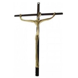 Crucifixo Estilizado Em Bronze E Ferro 43 Cm Para Uso Em Parede Fé Jesus Cristo Sala - 2