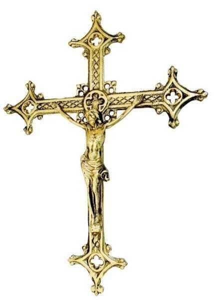 Crucifixo Em Bronze Para Parede 37 Cm Decorações Igrejas Jesus Cristo Capelas Católicos