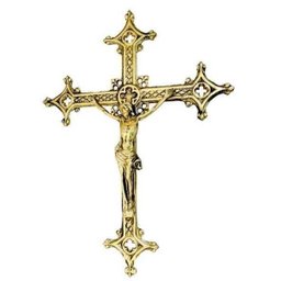 Crucifixo Em Bronze Para Parede 37 Cm Decorações Igrejas Jesus Cristo Capelas Católicos - 1