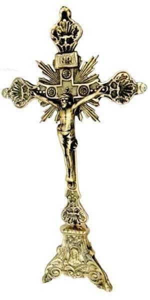 Crucifixo Em Bronze Para Mesas Altares Todo Trabalhado Igrejas Capelas Bispos Fé Esperança Jesus