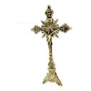 Ver imagem 2 de Crucifixo Em Bronze Para Mesas Altares Todo Trabalhado Igrejas Capelas Bispos Fé Esperança Jesus