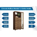 Ver imagem 4 de Guarda Roupa +cômoda 2 Peças Qc354 Jatobá/grafite - Santos Andirá