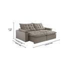 Ver imagem 2 de Sofá Liberty Retrátil e Reclinável 2,40m Pillow com 18cm Fibra Siliconada - Movenzo Estofados