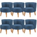 Ver imagem 1 de Kit 6 Poltronas Estofadas para Recepção de Escritório Ergonômica Tecido Veludo Macia Pés de Madeira