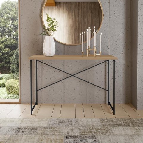 Aparador Steel 76 Cm Estilo Industrial com Pés em Aço Preto/fendi