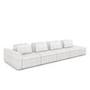 Ver imagem 2 de Sofá Ilha com Encosto e Almofadas Móveis Olimpo 505cm Modulado Bouclê Branco G45 - Gran Belo