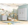 Quarto Infantil Completo Lorena Cama Casinha Montessoriano Duda Guarda Roupa 3 Portas Cômoda - 1
