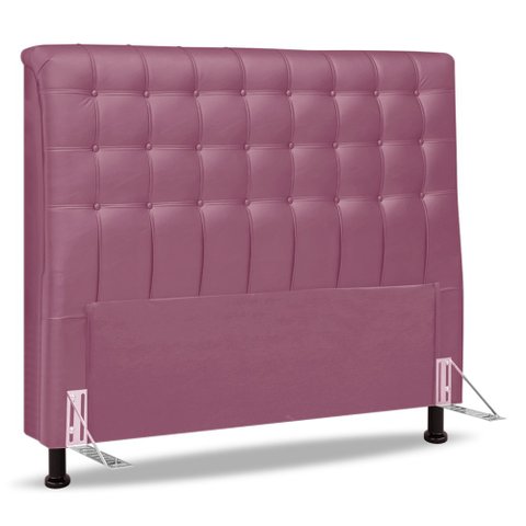 Cabeceira Cama Box Casal Queen Size Ciara 160cm Botonê com Frame Suede Rosa - Abmaza