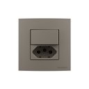Ver imagem 1 de Placa para Móveis 80x80 com Interruptor Simples 10a e Tomada 2p+t 20a Margirius Sleek Colors Argila