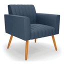 Ver imagem 1 de Poltrona Viena Gomada Suede Pés Palito Castanho - D’Rossi Azul Marinho