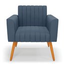 Ver imagem 3 de Poltrona Viena Gomada Suede Pés Palito Castanho - D’Rossi Azul Marinho