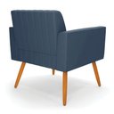 Ver imagem 5 de Poltrona Viena Gomada Suede Pés Palito Castanho - D’Rossi Azul Marinho