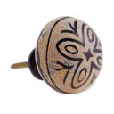Ver imagem 4 de Puxador Decorativo Tribal Marrom Preto Desenhado em Madeira