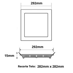 Painel Led Lux Taschibra Embutir Quadrado 24w Branco Neutro 4000k - 2