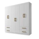 Ver imagem 2 de Guarda Roupa Recife Gold 6 Pts Branco - Leifer