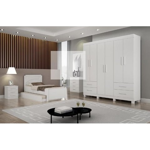 Guarda Roupa Recife Gold 6 Pts Branco - Leifer