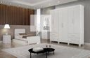 Ver imagem 1 de Guarda Roupa Solteiro 6 Portas 4 Gavetas com Pés 177cm Recife Gold Branco - Leifer