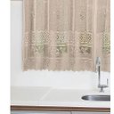 Ver imagem 4 de Cortina Cozinha Rosas 2,00 X 1,50m Renda Marrom