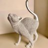 Escultura Decorativa Gato Diamond Cinza em Resina C/strass 25,4x17,5cm Brascontinetal - 1
