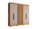 Ver imagem 3 de Guarda-roupa Casal Granada 6 Portas 6 Gavetas Salleto Cinamomo/off White