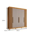 Ver imagem 5 de Guarda-roupa Casal Granada 6 Portas 6 Gavetas Salleto Cinamomo/off White