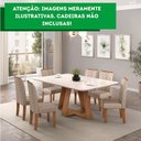 Ver imagem 5 de Mesa de Jantar Kiara Tampo Chanfrado Curvo Freijó Off White - Dj Móveis