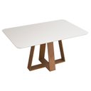 Ver imagem 1 de Mesa de Jantar Kiara Tampo Chanfrado Curvo Freijó Off White - Dj Móveis
