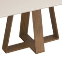 Ver imagem 4 de Mesa de Jantar Kiara Tampo Chanfrado Curvo Freijó Off White - Dj Móveis
