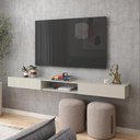 Ver imagem 3 de Nicho Rack Suspenso Sala Quarto 160cm Impacto 1.6 Patrimar Off White