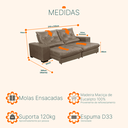 Ver imagem 3 de Sofá Retrátil e Reclinável 2,10m Nobuck Isis