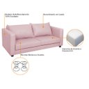 Ver imagem 5 de Sofá 2 Lugares Lisboa Suede - Doce Sonho Móveis Sofá 2 Lugares Sofás Rosa Bebê