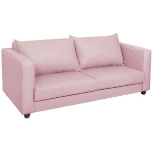 Sofá 2 Lugares Lisboa Suede - Doce Sonho Móveis Sofá 2 Lugares Sofás Rosa Bebê