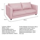 Ver imagem 4 de Sofá 2 Lugares Lisboa Suede - Doce Sonho Móveis Sofá 2 Lugares Sofás Rosa Bebê