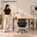 Ver imagem 6 de Conjunto de Escritório Mesa Bela e Cadeira Begônia Mesh Preto