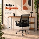 Ver imagem 5 de Conjunto de Escritório Mesa Bela e Cadeira Begônia Mesh Preto