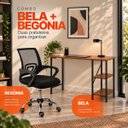 Ver imagem 4 de Conjunto de Escritório Mesa Bela e Cadeira Begônia Mesh Preto