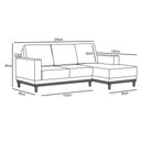Ver imagem 4 de Sofá Living 200cm 3 Lugares com Chaise Direito Kayrós D05 Boucle Bege - Mpozenato