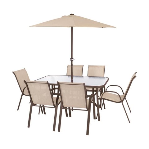 Conjunto Mesa, Cadeiras e Guarda-Sol Texas Mor Life