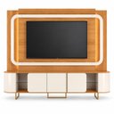 Ver imagem 2 de Home para TV Ate 75' 100% MDF com LED Atlanta Jequitibá/Off White Lukaliam