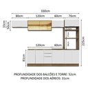 Ver imagem 4 de Armário de Cozinha Completa 330cm Rustic/Branco Stella Madesa 04
