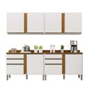 Ver imagem 2 de Cozinha Compacta Modulada 4 Peças 8 Portas 4 Gavetas Pérola Branco/Cinamomo