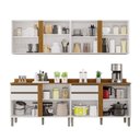 Ver imagem 4 de Cozinha Compacta Modulada 4 Peças 8 Portas 4 Gavetas Pérola Branco/Cinamomo