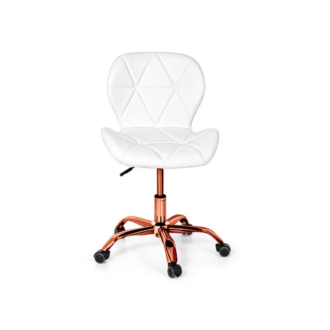 Cadeira Office Eiffel Slim Base Giratória Branca - Rosé - 1